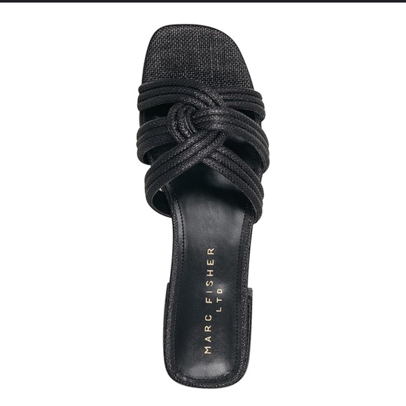 Marc Fisher Black Knotted Slide Sandal - Picture 1 of 3
